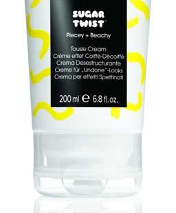 CUKOR GÖNDÖRÍTŐ KRÉM 200ml SUGAR TWIST PIECEY+BEACHY CREAM A rendezetlennek, befejezetlennek tűnő, formázott frizurákhoz.