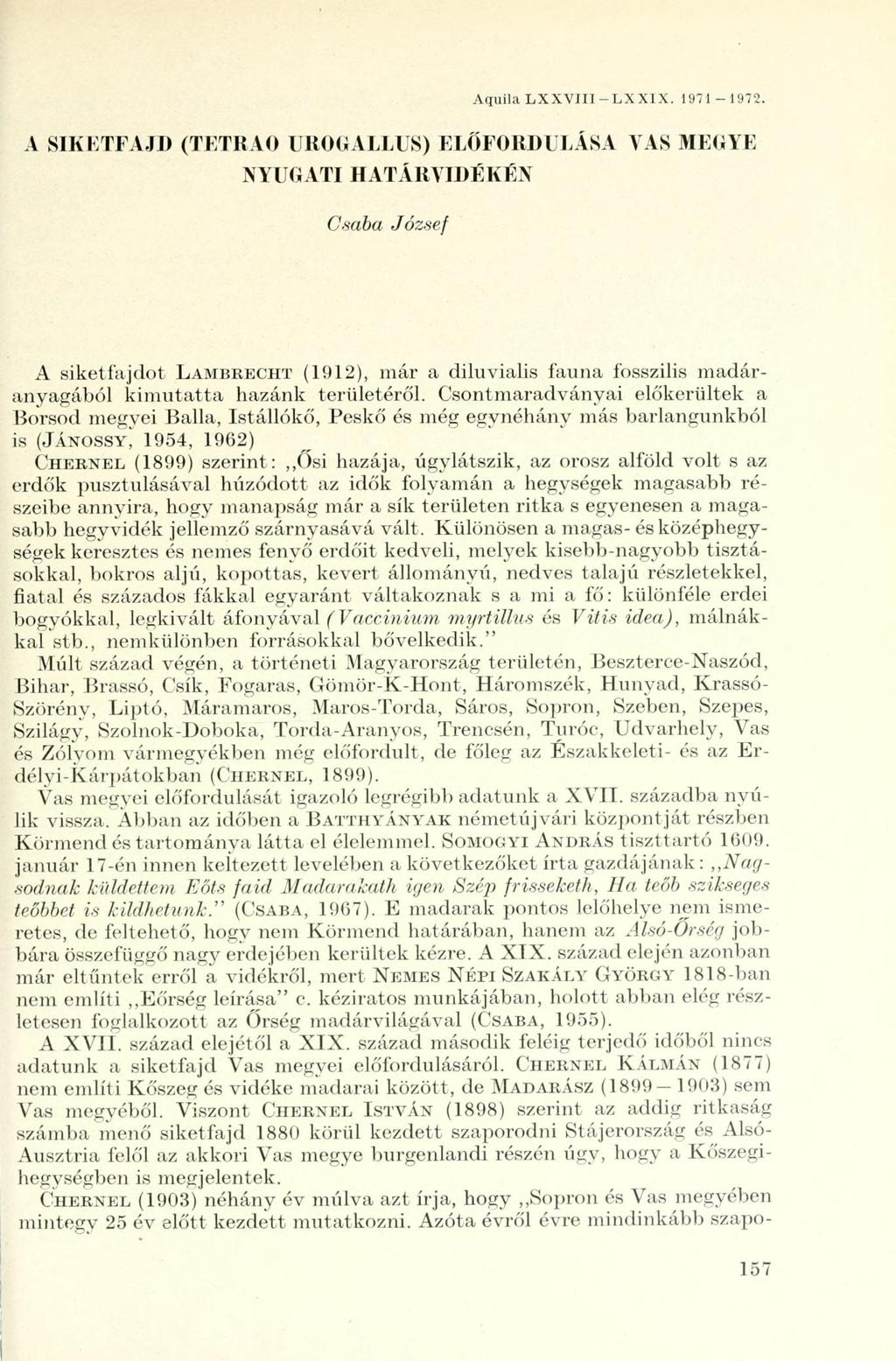 Aquila LXXVIII-LXXIX. 1971-1972.