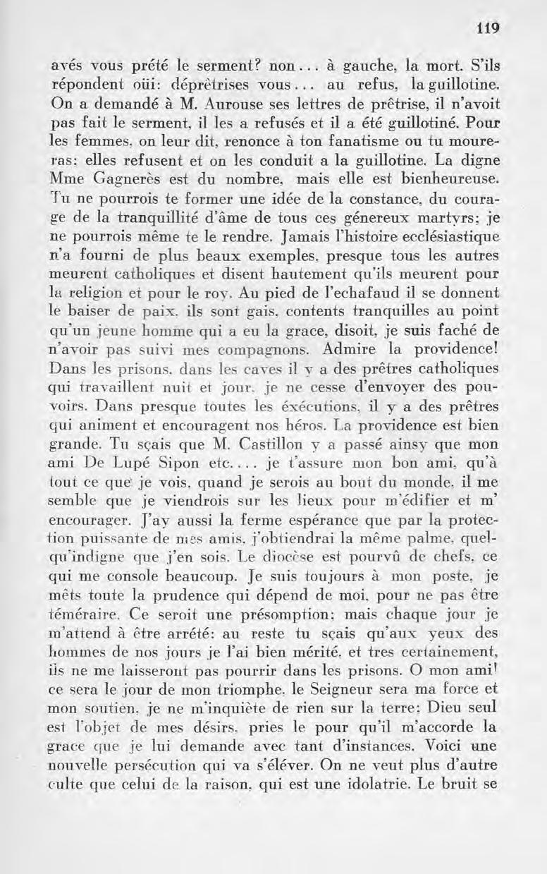 119 avés vous prête le serment? non... à gauche, la mort. S ils répondent oui: déprêtrises vous... au refus, la guillotine. On a demandé à M.