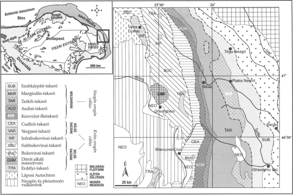 1 Schematic map of the Eastern Carpathians