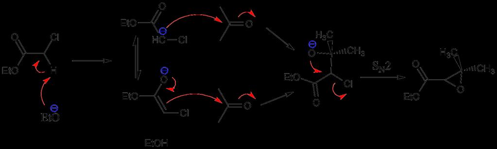 4. Darzens-kondenzáció A Darzens-reakció α,β-epoxiészterek előállítására alkalmas módszer, amelynek során α-halogént tartalmazó