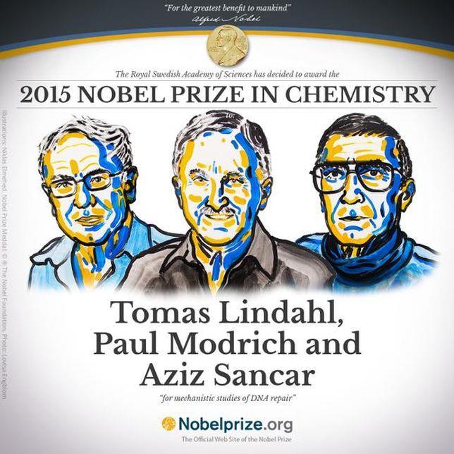 A DNS-javító mechanizmus tanulmányozásáért hárman kapták a 2015-ös kémiai Nobel-díjat A 2015-ös kémiai Nobel-díjat Tomas