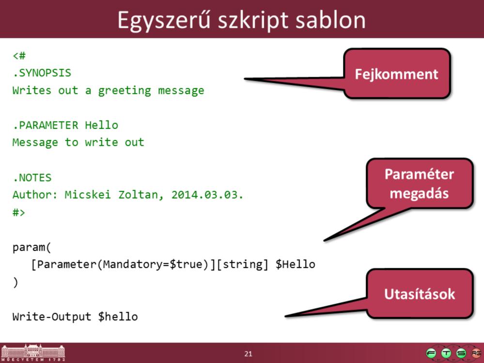 Érdemes ilyen stílusú fejkommentet használni, mert így a Get-Help tud bővebb információt megadni majd később a saját