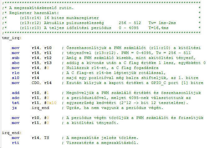 Lab11_2 feladat: A TIMER ISR rutin Az előzően felsorolt műveletek a TIMER ISR rutinban történnek A jelet a GPIO_C[1] lábon adjuk