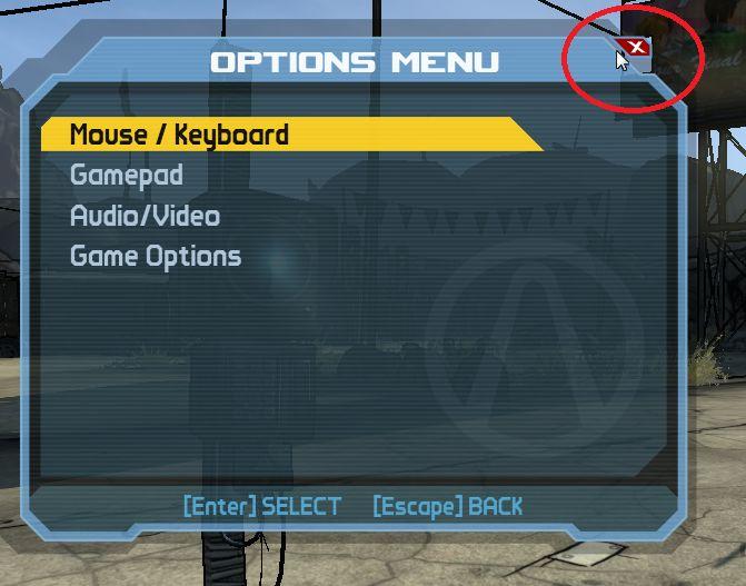 Borderlands - Menü A hiba orvosolása Kialakult egy nagyon egyszerű, de könnyen megvalósítható megoldás a gyakorlatban.
