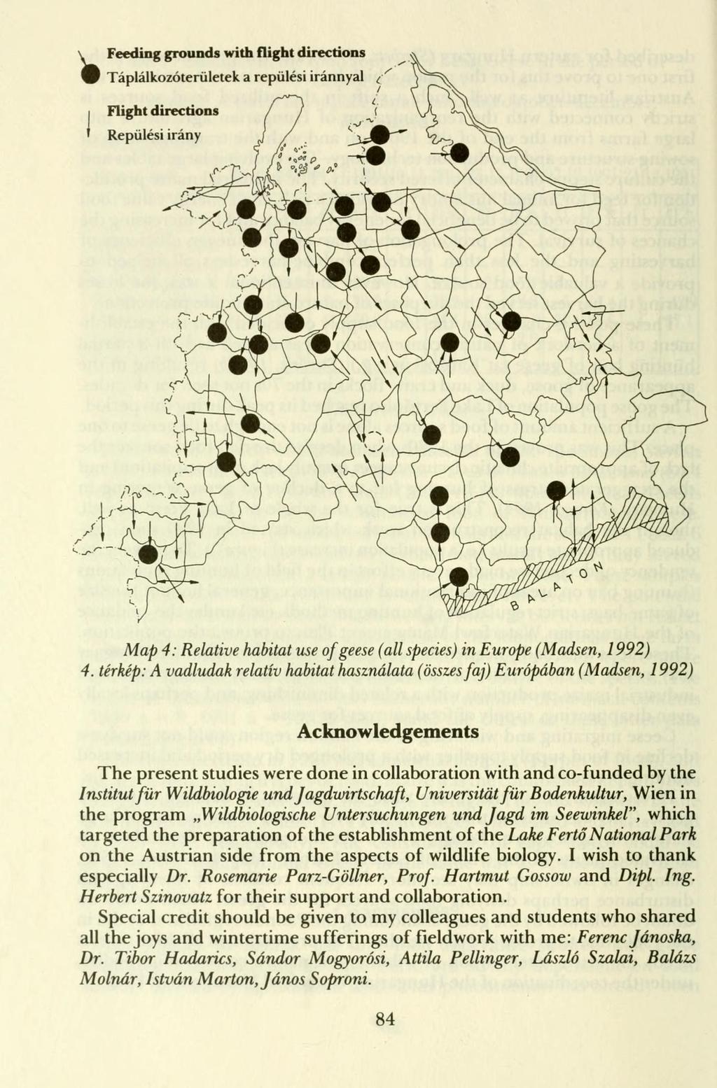 Map 4: Relative habitat use of geese (all species) in Europe (Maasen, 1992) 4.