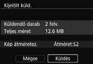 Megjelenik az átvitel előrehaladását jelző képernyő. Az átvitel befejezése után újra megjelenik az 1. lépés képernyője. Újabb kép kiválasztásához ismételje meg az 1 5. lépést.