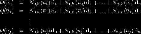 B-spline görbe és felület 3. Ismételten alkalmazzuk a formulát: for to do for to do Ha uniform módon adjuk meg a csomóértékeket és a lépésköz 1, akkor 4. Számítsuk ki a görbepontot. 5.