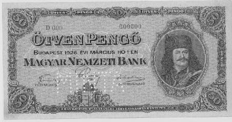 Après l emprunt contracté par la Société des Nations, on décide, déjà en 1925, de remplacer les couronnes par les pengôs ; mais la nouvelle monnaie est apparu seulement le 1 er janvier 1927.