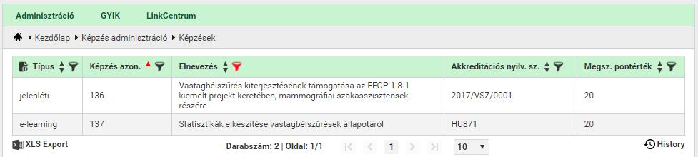 3.4. Táblázatok Sok esetben tömegesen kell adatokat megjeleníteni, ezek táblázatos formában jelennek meg a képernyőn.