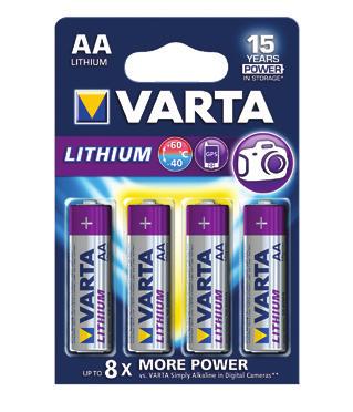 15 08151458001 Varta AA lítium elem inzulinpumpához 4db/csomag 08151440001