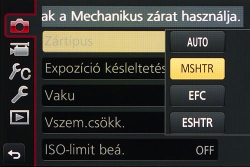 bemozdult képeket eredményez még viszonylag rövid záridők esetében is. Hátránya, hogy a legrövidebb záridő csupán 1/4000 mp.