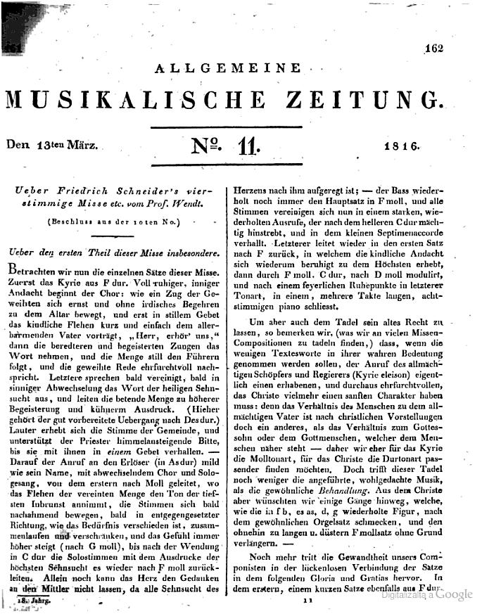Találkozás 1 A XIX. sz. egyik legjelentősebb szakmai kiadója, az Allgemeine Musikalische Zeitung (Általános Zenei Újság) adja ki német földön, Lipcsében az 1816. március 13. sz.-ban 7 Alul az ének kottával (fönt Csokonai - A reményhez németül) A borító lap 8 7, http://books.