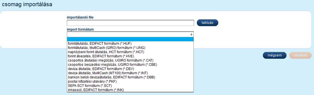 Az export és import leírások az alábbi linken érhetők el: Electra export/import formátum leírása Az importált megbízásokat a program ugyanúgy kezeli, mint a helyben berögzítetteket.