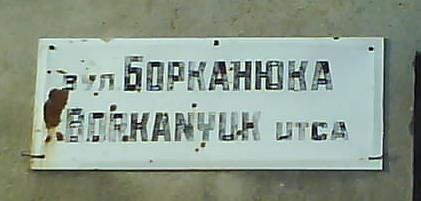 Kétnyelvű névtábla egy ukrán anyanyelvűek által lakott utcában A legtöbb ukrajnai állami és önkormányzati névtáblán megjelennek az ukrán nemzeti zászló színei: