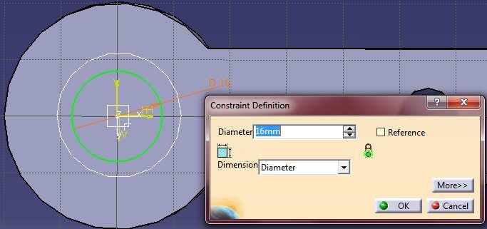 A két kör által meghatározott térfogatnak a modellből való kivonásához kattintsunk a Removed Multi-sections