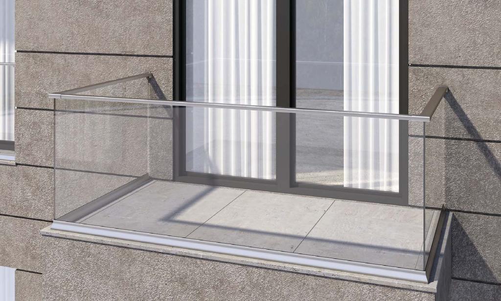 SQUARE LiNE SL17 Üvegkorlát Glass Model Railing Profile and Accessory Alternatives / Sistem Alternatifleri Rendszer