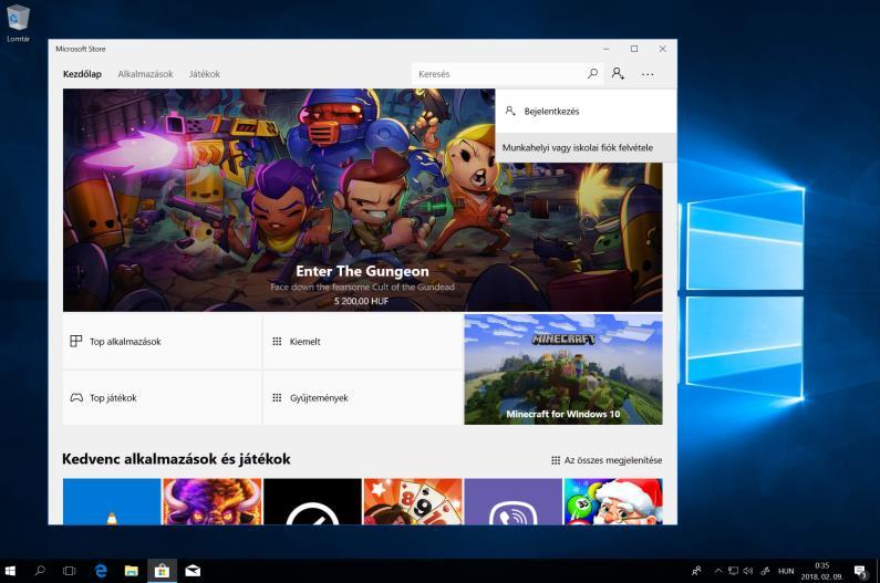 9.2. Telepítés a Microsoft Store-ból A Start menüből indítsuk el