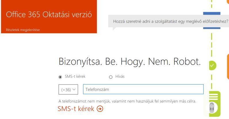 Egy mobiltelefonszám megadásával igazolja, hogy Ön nem egy automata.