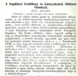 Csódi-hegyi kőbányák azon kevés magyarországi lelőhely közé tartozik, mely a 19.