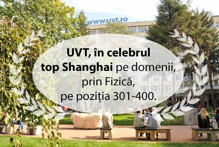 UVT confirmă evoluția ascendentă din ultimii ani și reprezintă Timișoara în celebrul Top Shanghai pe domenii Universitatea de Vest din Timișoara a intrat în cel mai vechi și cel mai prestigios