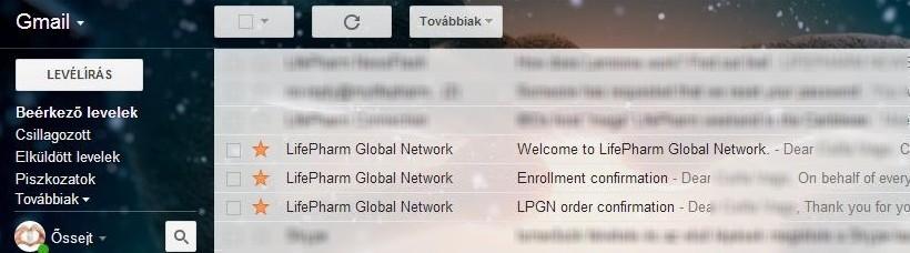 Ezzel megtörtént a regisztrációd ÉS az első termék-megrendelésed. Email fiókodba 3 db levél érkezik: Visszaigazolás a megrendelésről. Köszöntő levél a cégvezetéstől.