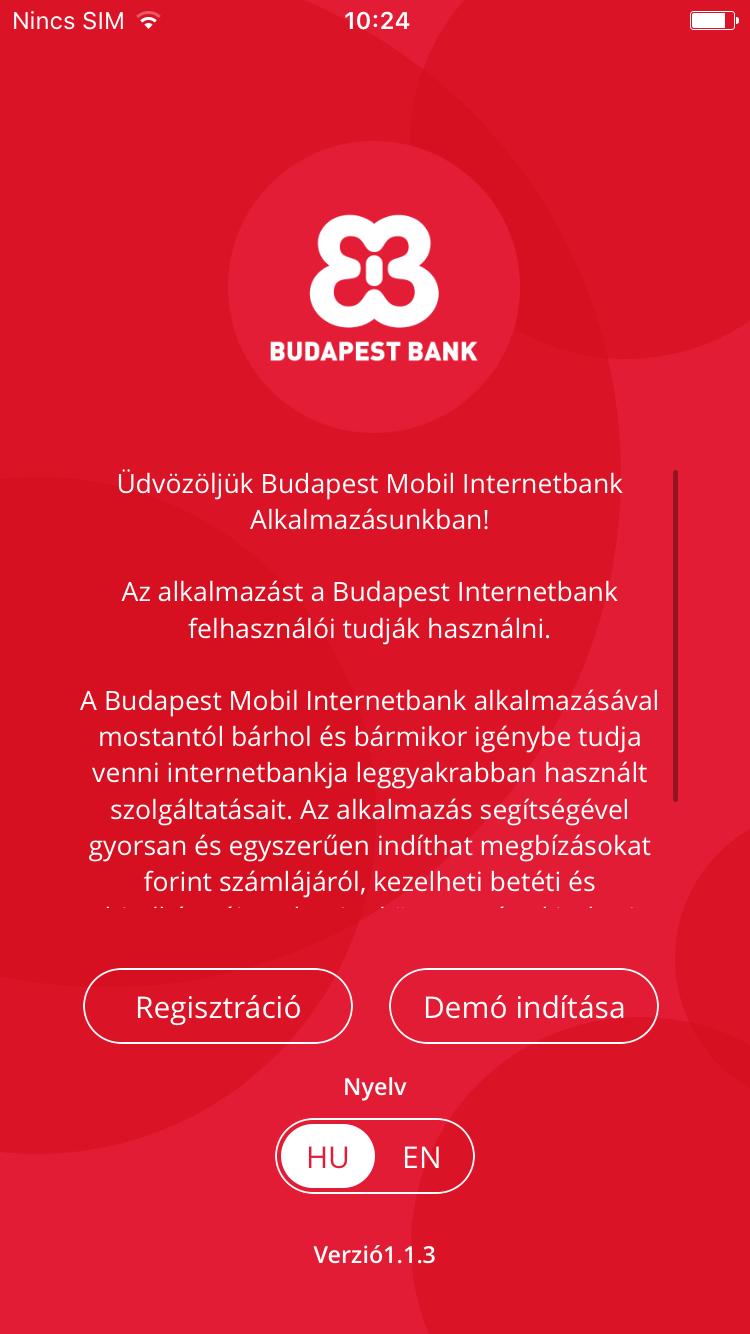 Első lépések: Az alkalmazás használatához kérjük, látogasson el készülékének megfelelő alkalmazás-áruházba vagy érintse meg az alábbi Önnek megfelelő logót és töltse le a Budapest Mobil Internetbank