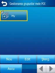 Notă: Grupul Nedenumit apare doar dacă în prealabil aţi salvat un POI fără să-i fi creat un nou grup de POI.
