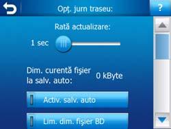 Creare jurnal NMEA/SIRF: independent de jurnal traseu normal, puteţi configura HP ipaq Trip Guide să înregistreze datele native GPS provenite de la dispozitivul GPS.