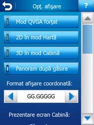 Mod QVGA forţat Chiar dacă aveţi un dispozitiv PDA dotat cu un afişaj VGA (480x640 pixeli) este posibil să doriţi să setaţi programul HP ipaq Trip Guide să afişeze lucrurile în modul QVGA mai puţin