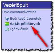 Saját példányok A saját Saját példány létrehozható minden olyan iratból (bontási adatlap/ügyirat valamelyik irata), vagy ügyiratból, amihez egyszer hozzáfértünk, és azt szeretnénk, ha később is