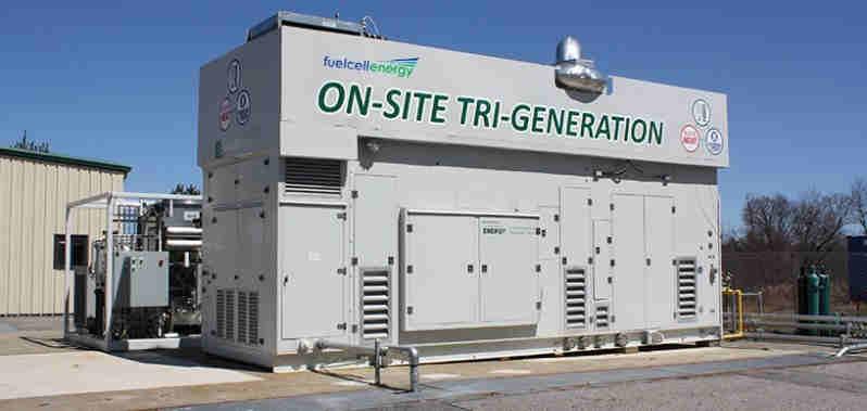 Értéklánc példa Biomassza alapú, megújuló hidrogén előállítása tri-generációval Kaliforniában/ Biomass based RES hydrogen production by