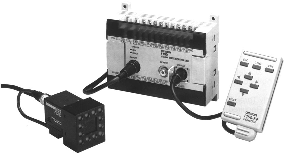 OMRON SISTEME DE INSPECÞIE VIZUALÃ F150 F150 Sistem de inspecþie vizualã Programare în limbaj conversaþional, cu afiºare pe monitor Posibilitate lucru cu douã camere simultan, sisteme de iluminare