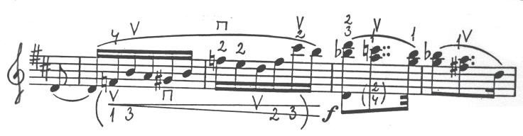Ezeket vagy a bennük lévõ hangok-hangcsoportok valamilyen zenei (dallami, harmóniai, ritmikai) logikája szerint, vagy mint a fenti esetben, ahol a szerzõ kis kottával jelzi javaslatait más, semleges