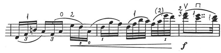 /A példa (Mozart: C-dúr vonósötös) 25./B példa (Csajkovszkij: Vonósszerenád) Brahms mintegy magyarázza, felkínálja a megoldást (a hegedûverseny I.