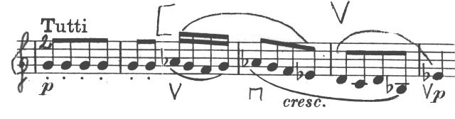 A Beethoven kis G-dúr szonáta Tempo di Minuettójából kiragadott részletben sem, amit viszont gyakorta hallunk osztatlan tizenhatodokkal: 12.