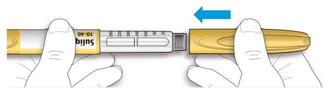 C. A használt injekciós tűt dobja egy szúrásbiztos tartályba (lásd a Használati útmutató végén lévő Az injekciós toll kidobása részben). D. Tegye vissza a kupakot az injekciós tollra.