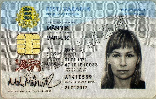 8.2.2. Estijos piliečio asmens tapatybės kortelė, išduota nuo