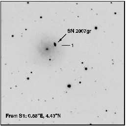 sor, melyet az Altair-NIRI (Gemini Telescope 8.1m)-vel végeztek. A szupernóva környezetében számos nagy luminozitású objektum is megfigyelhető, melyek O- és F színképtípusú szuperóriások.