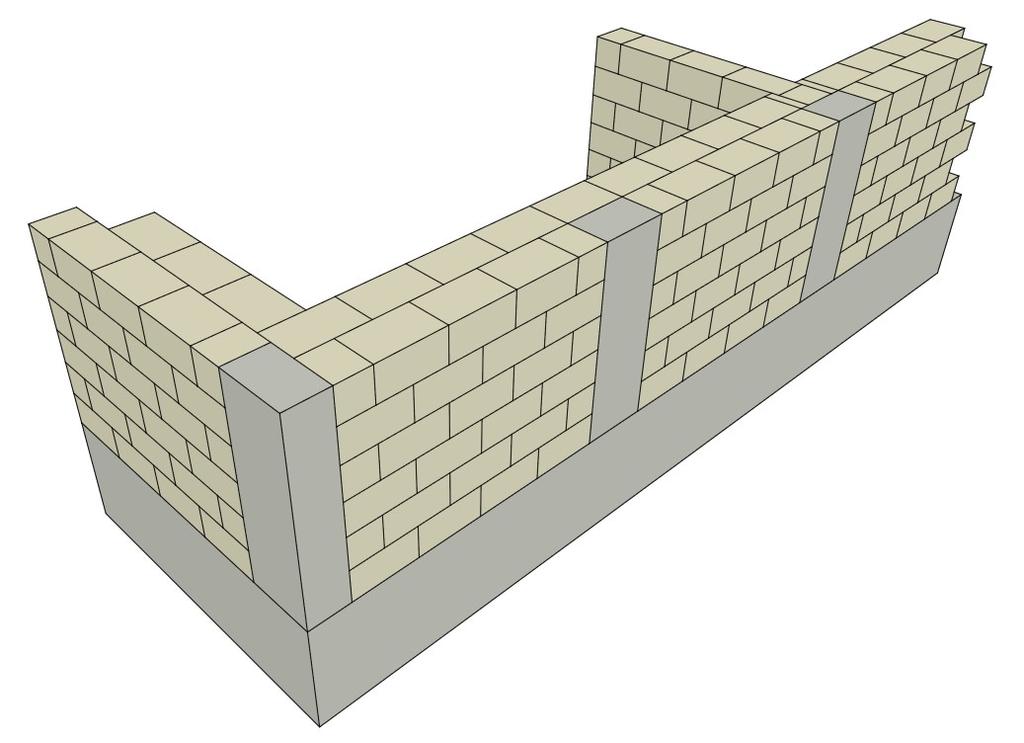 A pillérek és a vályog falazat csatlakozásánál minimális dilatációs mozgás felléphet.