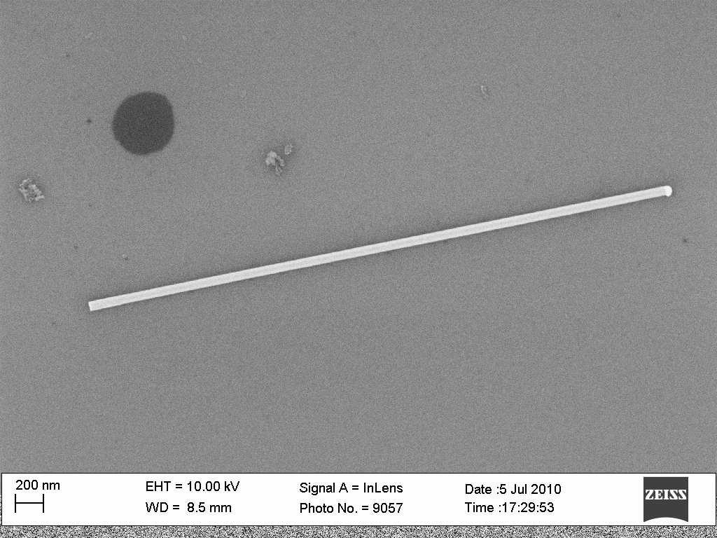 17. ábra. Passziválással, oxigén plazmás kezeléssel és piranha oldatos marással megmunkált nanopálcikák.