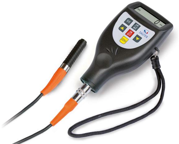 Digital coating thickness gauge TE Ergonomic design and external sensor for highest ease of use External sensor for difficult-to-access measurements Data interface RS-232, included Delivered in a