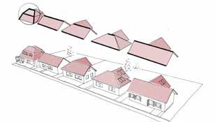 Tetőhajlásszög Kápolnásnyék településközpontjában a házak tetőhajlásszöge közel azonos. Az új házak a környező épületekhez igazodó tetőhajlásszöggel épüljenek.