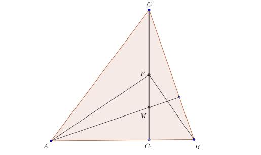 z BC hegyesszögű háromszög M magasságpontja a CC magasságvonalon úgy helyezkedik el, hogy CM : MC : ( C a magasság talppontja) Mekkora az FB, ha F a CC szakasz felezőpontja?