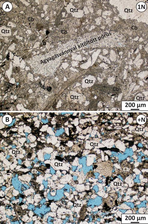 paleo-fluidumrendszer mentén. A szerves anyag termikus fejlődése során nem haladta meg a 165 C hőmérsékletet. Ezenfelül a vitrinitreflexió felső értéke 2,0 R 0 % mutat.