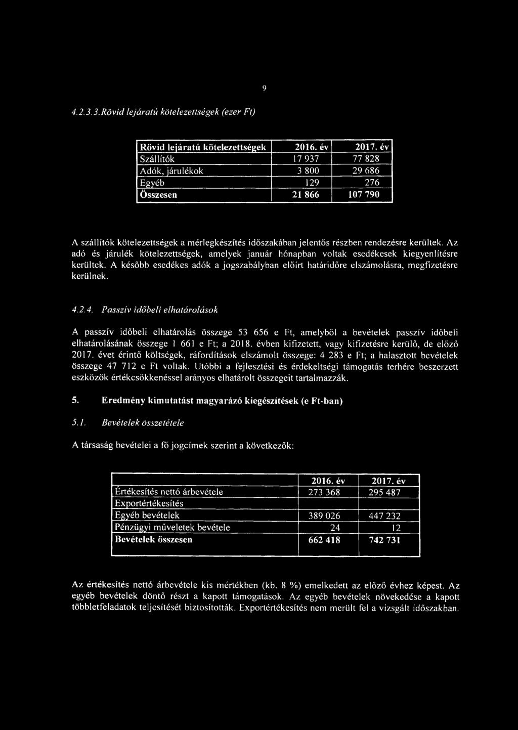 Az adó és járulék kötelezettségek, amelyek január hónapban voltak esedékesek kiegyenlítésre kerültek. A később esedékes adók a jogszabályban előírt határidőre elszámolásra, megfizetésre kerülnek. 4.2.