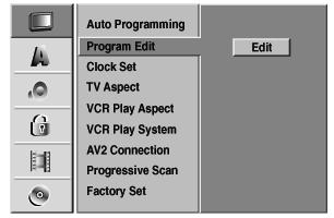 Használatbavétel elõtt Programszerkesztés (Program Edit) Hagyományos módon is állíthat be csatornát (hozzáadás, törlés, névváltoztatás, mozgatás stb.). Programszerkesztés Lehetõsége van a TV-állomások kézi beállítására és eltárolására is.