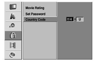 Használatbavétel elõtt Országkód (Country Code) A lista alapján adja meg annak az országnak/területnek a kódját, amelynek szabványait használták a DVD Video lemez minõsítéséhez (Lásd "Országkódlista"