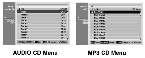 Használat audio és MP CD-vel Audio CD és MP lemez lejátszása A készülék le tudja játszani az audio CD-ket.