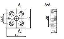 Talp adapter Talp adapter 40x40 Cikkszám D (mm) Menet PT093T40400805S 5.